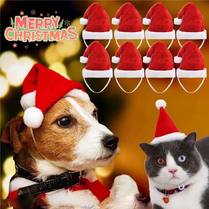 Santa Hat Plush - Noel Evcil Hayvan Noel Baba Şapkası