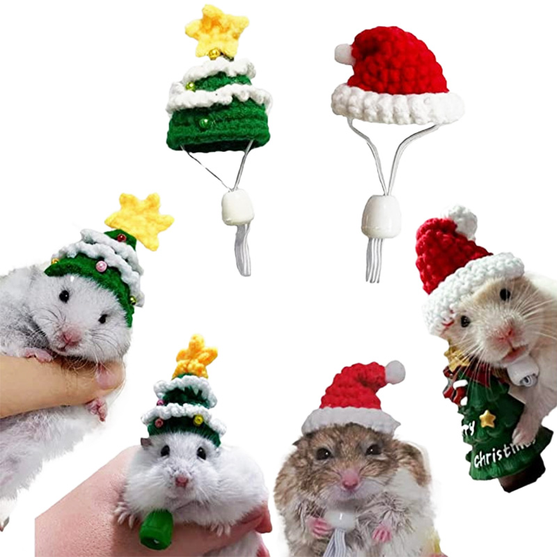 Santa Hat Plush - El dokuma Pet noel şapka dekorasyon