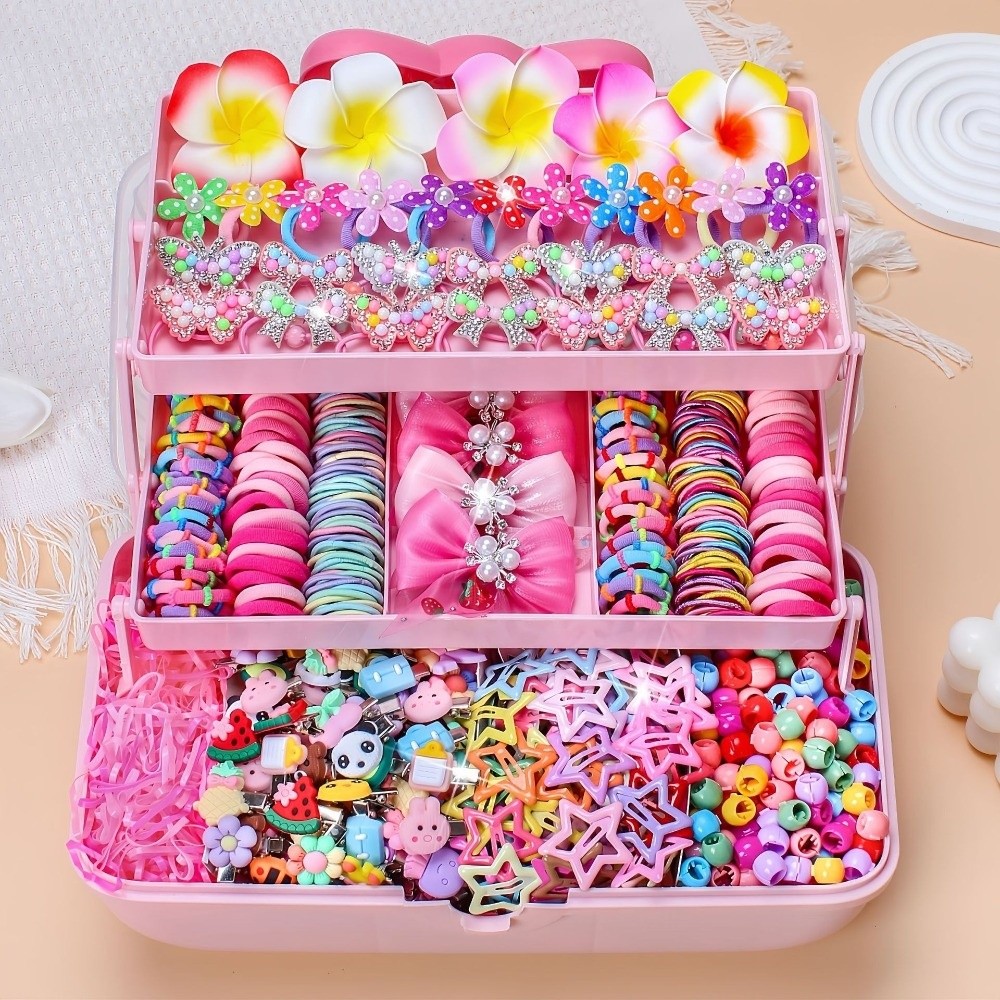 Ribbon Bow Gift - Yüksek elastik saç aksesuarları seti, saça