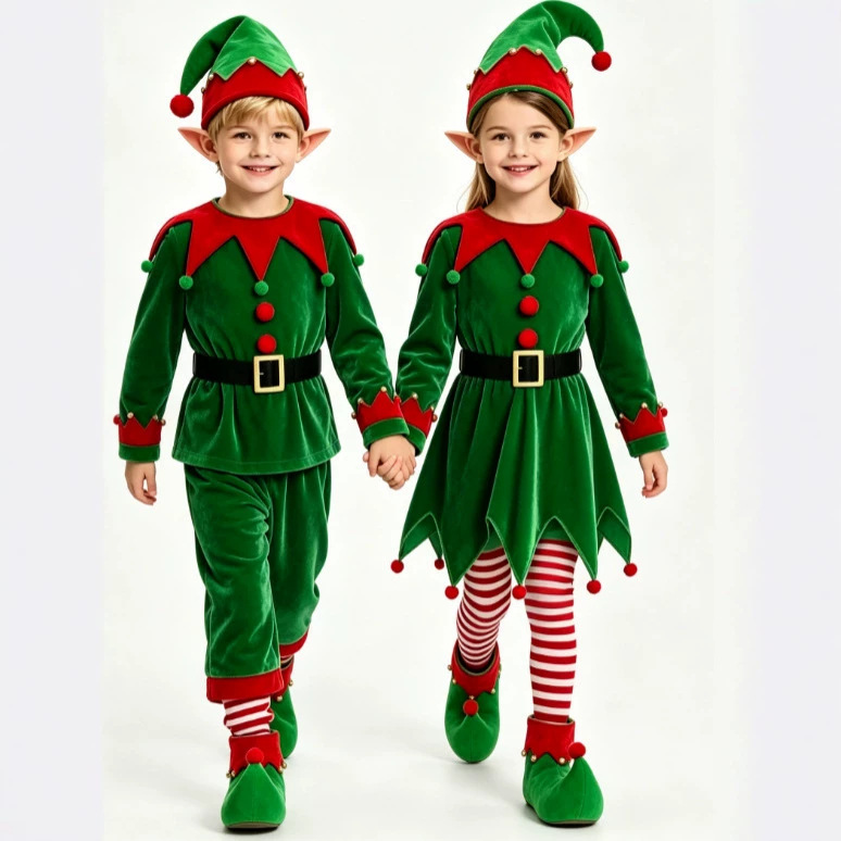Elf Costume Christmas - Noel Erkek ve Kız Çocuk Kostümleri