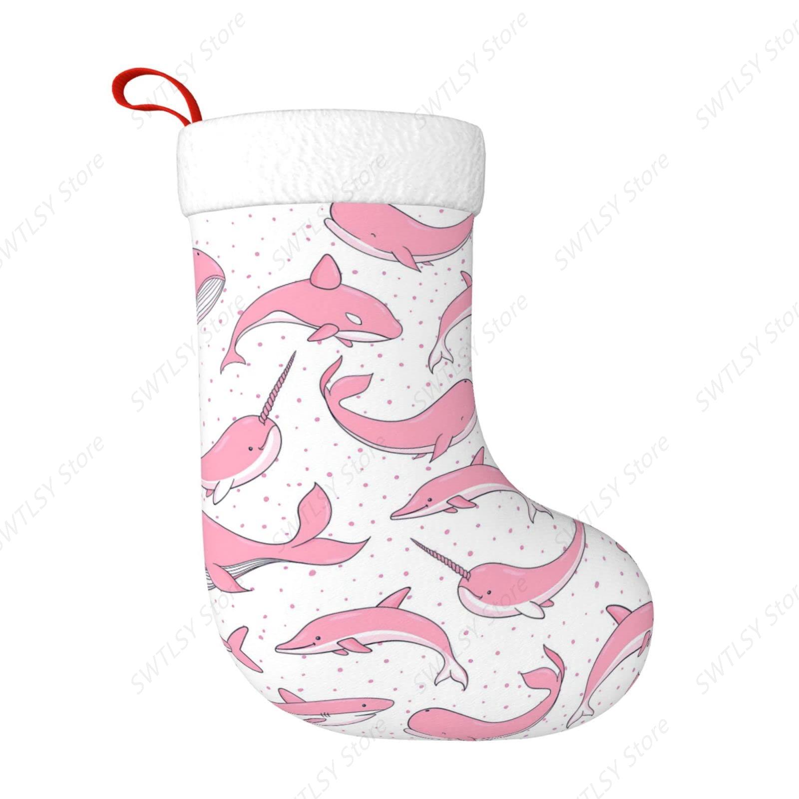 Christmas Stocking Hanging - Noel Pembe Balinalar Yılbaşı Tatili Çorapları