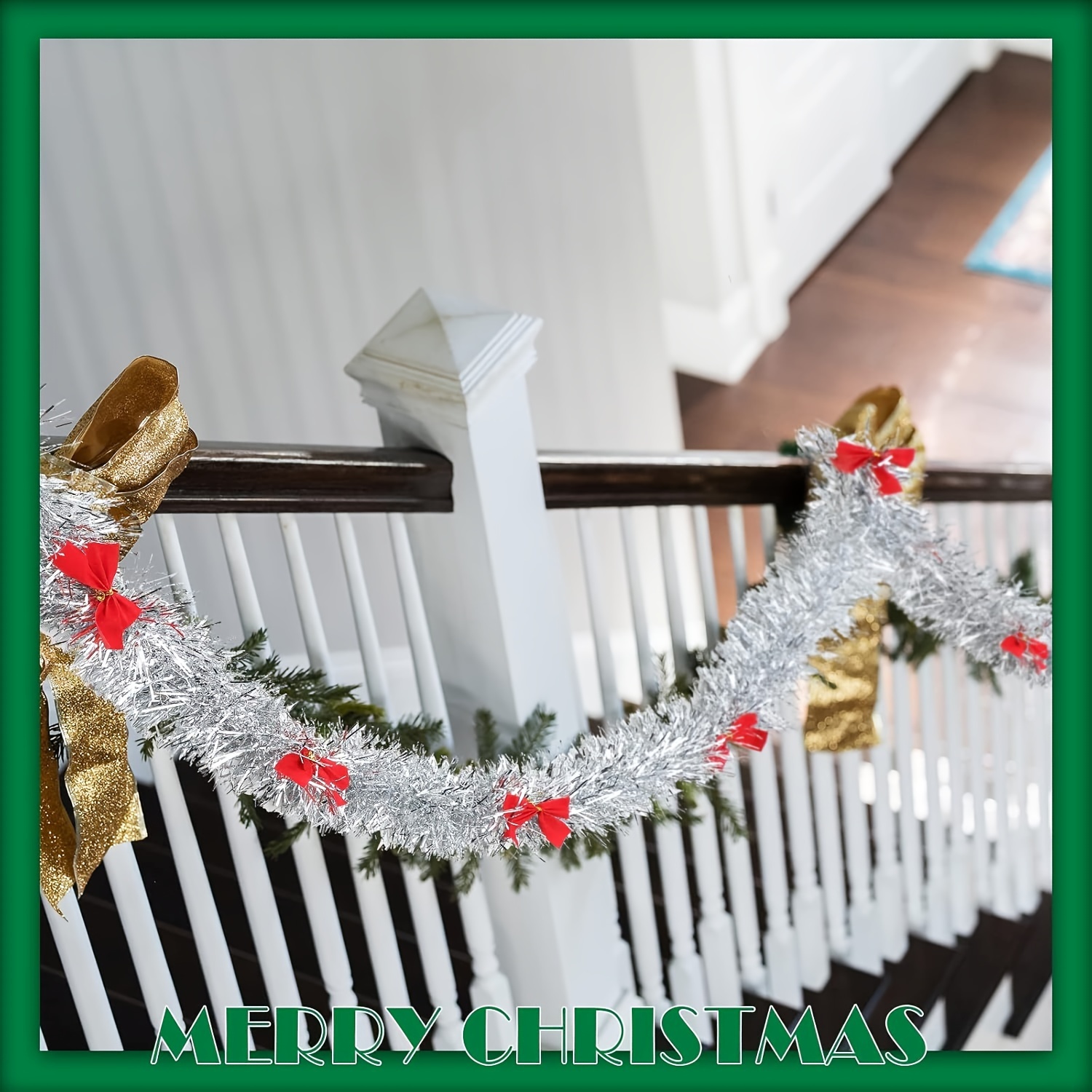 Kırmızı Fiyonklu Metalik Noel  - Tinsel Garland Decoration incelemesi ve fiyatı